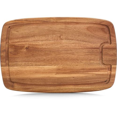 Schneidebrett ZELLER PRESENT, braun, B:26cm H:1,5cm L:40cm, Akazienholz, Schneidebretter, mit Saftrille