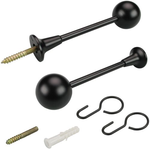 Raffhalter LIEDECO, grau (anthrazit), Metall, Raffhalter, für Gardinenstangen Ø 16 mm