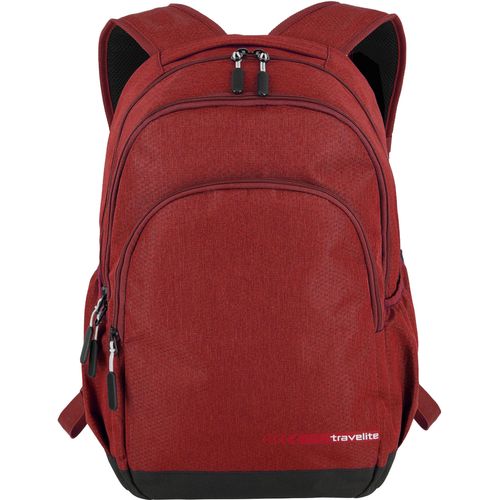 Laptoprucksack TRAVELITE "KICK OFF Rucksack L", Gr. B/H/T: 31cm x 45cm x 16cm, rot, Polyester, unifarben, Basic, Rucksäcke, Freizeitrucksack Arbeitsrucksack Schulrucksack Reiserucksack