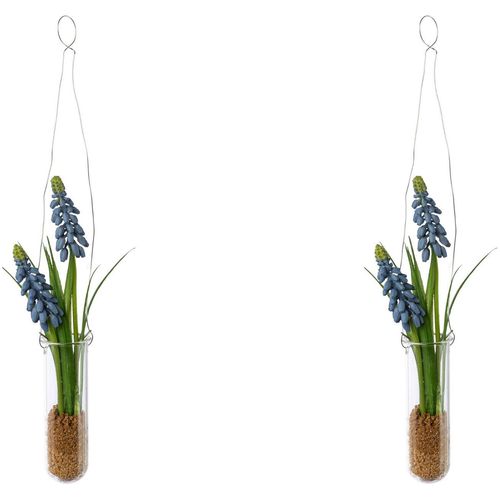 Kunstblume CREATIV GREEN "Muscari in Hängevase", lila, B:4cm H:35cm, Kunststoff, Kunstpflanzen