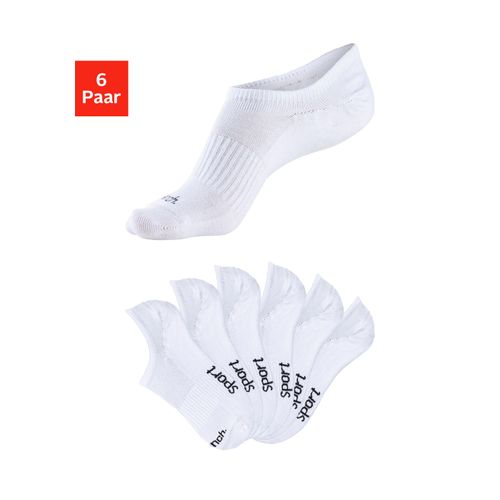 Sneakersocken BENCH., Herren, Gr. 39-42, weiß (6x weiß), Baumwollmischung, unifarben, elastisch, Socken, nicht sichtbar in Sneakern