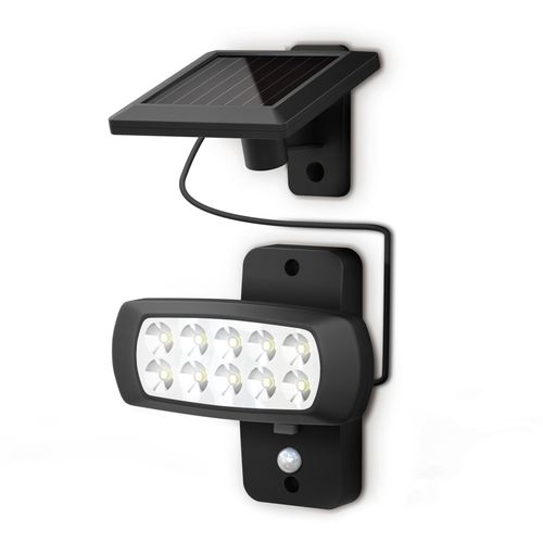 LED Außen-Wandleuchte B.K.LICHT, schwarz, B:14,5cm L:15,4cm T:11cm, Lampen, Solar Außenleuchte mit PIR Bewegungssensor, IP44, schwarz