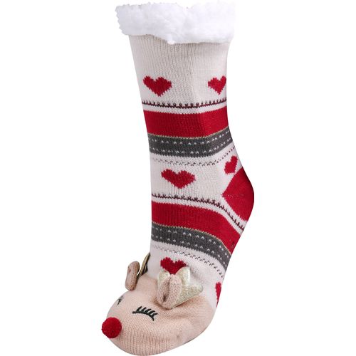 Haussocken CAPELLI NEW YORK, Damen, Gr. 35-38, bunt (cream combo), Polyacryl, unifarben mit Farbeinsätzen, Socken, mit kuscheligem Plüschrand