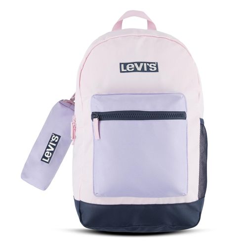 Schulrucksack LEVI'S KIDS, Baby, pink (prism pink), Polyester, bestickt, casual, Rucksäcke, inklusive passender Federtasche