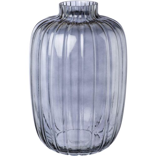 Tischvase CREATIV DECO, blau, H:21,00cm Ø:13,50cm, Glas, Vasen, Glas mit Schliff