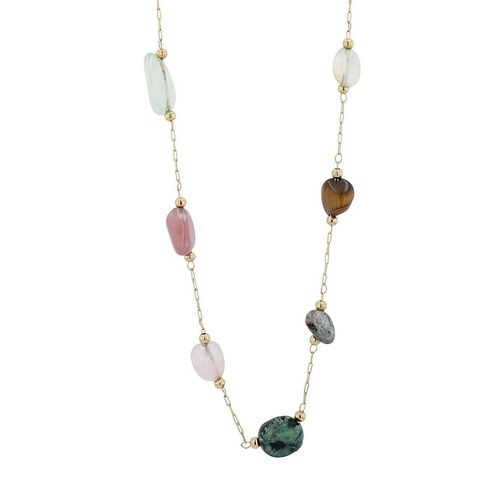 Kette mit Anhänger ADELIA´S, gold, Halsketten, Damen, unbekannt, Edelstahl