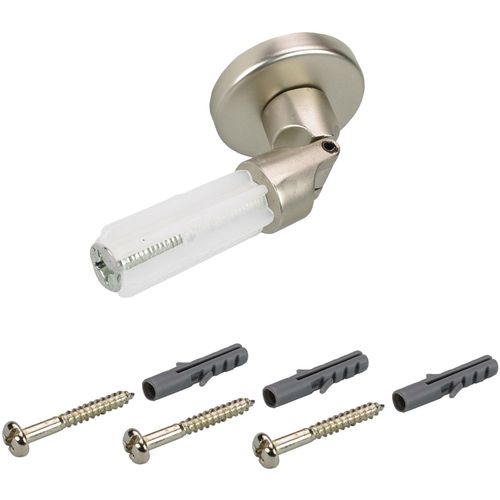 Träger LIEDECO, silber (chromfarben, matt), Ø:1,6cm, Gardinenstangenhalterungen, für Gardinenstangen Ø 16 mm