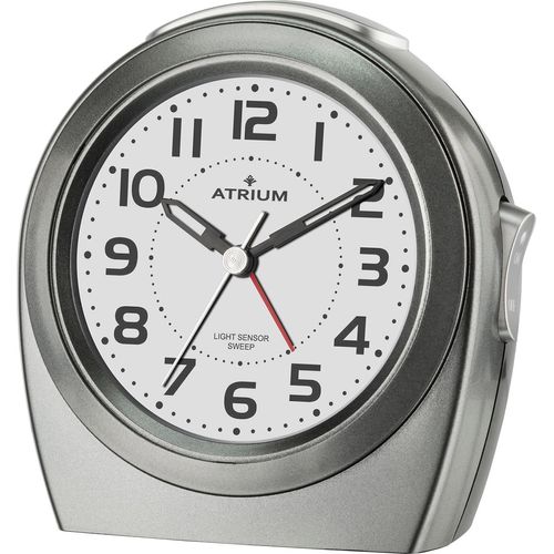 Quarzwecker ATRIUM, grau, Wecker, Wecker, Schlafzimmer, Beleuchtung, Snooze