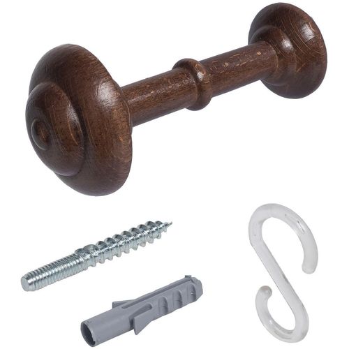 Raffhalter LIEDECO, braun (nussbaum), Materialmix, Raffhalter, Schalhalter 12 cm