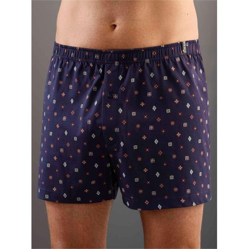 Boxershorts KINGS CLUB, Herren, Gr. 10, blau (marine, bedruckt), 100% Baumwolle, Unterhosen