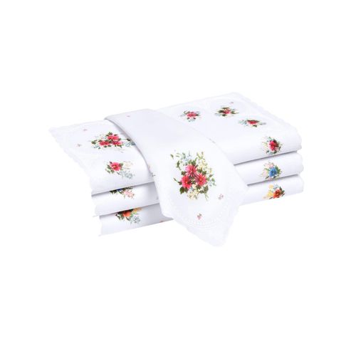 Taschentuch, Damen, Gr. 12-Stück-Packung, bunt (farbig, sortiert), Baumwolle, gemustert, Modetücher