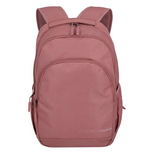 Laptoprucksack TRAVELITE "KICK OFF Rucksack L", Gr. B/H/T: 31cm x 45cm x 16cm, rosa (rosé), Polyester, unifarben, Basic, Rucksäcke, Freizeitrucksack Arbeitsrucksack Schulrucksack Reiserucksack