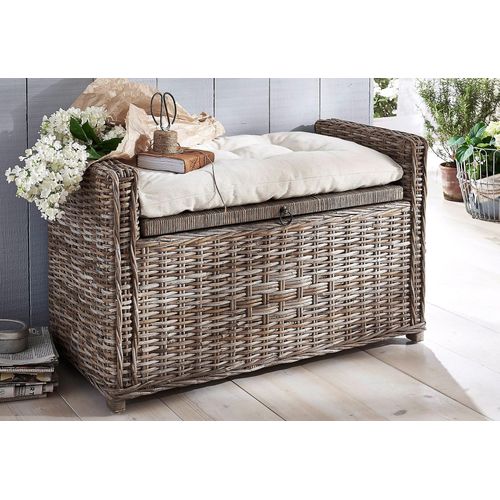 Sitzkissen, beige (creme, unifarben), B:42cm L:70cm, Polyester, HOFMANN LIVING AND MORE, Dekokissen_Sitzkissen_Kissenhüllen