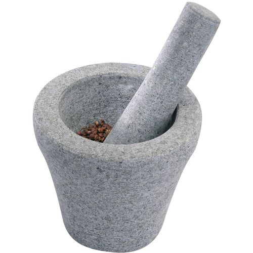 Mörser GEFU "VESTO", grau, H:13cm Ø:13,5cm, Granit, Mörser, massiver Granit, Feine Mahlung