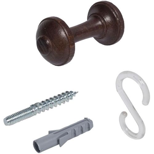Raffhalter LIEDECO, braun (nussbaum), Materialmix, Raffhalter, Schalhalter 7 cm