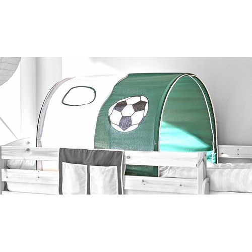 Betttunnel TICAA, grün (grün, weiß), B:89cm H:75cm L:100cm, Baumwolle, Spieltunnel