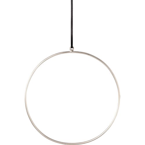 Dekohänger CREATIV DECO, silber (silberfarben), Ø:21,00cm, Aluminium, Dekohänger, mit hochwertigem Lederband