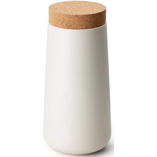 Vorratsdose CONTINENTA, weiß, H:26cm Ø:12,5cm, Keramik, Kork, Lebensmittelaufbewahrungsbehälter, 12 x 26 cm