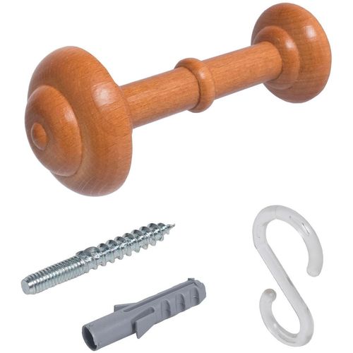 Raffhalter LIEDECO, braun (kirschbaumfarben), Materialmix, Raffhalter, Schalhalter 12 cm