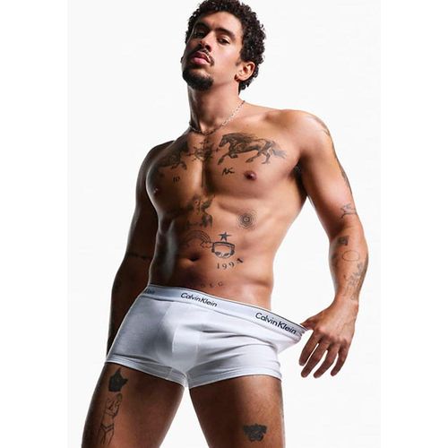 Boxer, Herren, Gr. M (6), weiß, Obermaterial: 95% Baumwolle, 5% Elasthan, CALVIN KLEIN UNDERWEAR, Unterhosen, mit Logoschriftzug am Bund