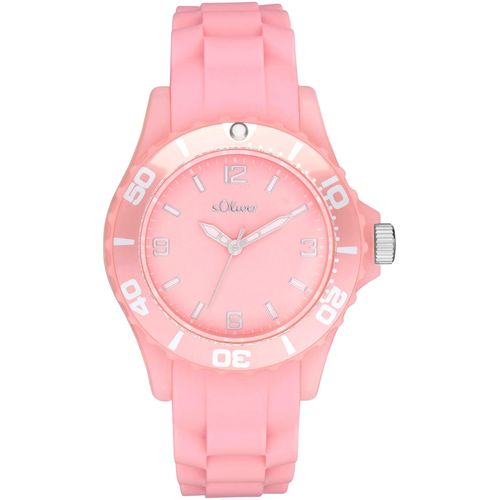 Quarzuhr S.OLIVER, rosa, Armbanduhren, Kinder, Armbanduhr, Kinderuhr, analog, Silikonarmband, Geschenkidee