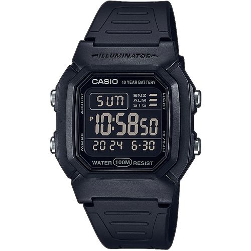 Chronograph, schwarz (schwarz, schwarz), CASIO TIMELESS COLLECTION, Armbanduhren, Herren, Quarzuhr, Armbanduhr, Herrenuhr, Digitaluhr, Kalender, Stoppfunktion