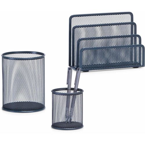 Allzweckkorb ZELLER PRESENT, grau (anthrazit), Stahl, Aufbewahrungsboxen, (3-tlg.) Briefbox, Bleistiftbecher, Utensilienbecher