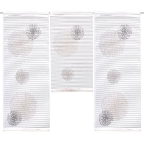 Gardine HEINE HOME, grau (stein), B:30+30+30cm H:80+60+80cm, 100% Polyester, Gardinen