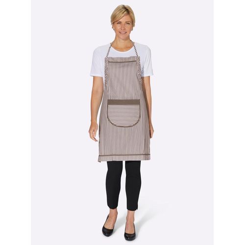 Kochschürze CLASSIC BASICS, Damen, braun (taupe, gestreift), Baumwolle, Schürzen