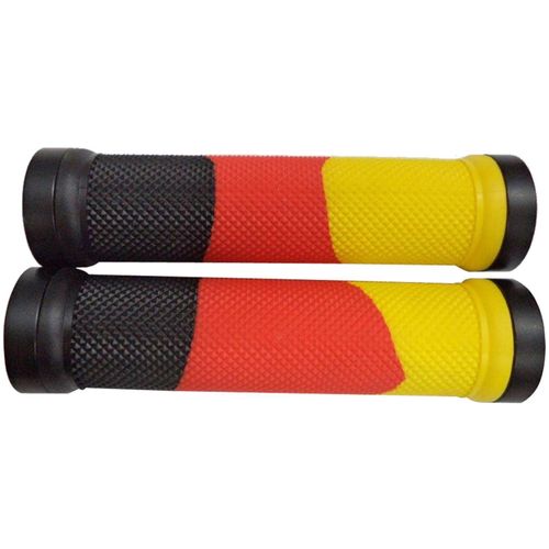 Fahrradlenkergriff POINT, schwarz, Lenkergriffe, 130mm, Kunststoff, schwarz-rot-gold optik, B:28cm L:130cm