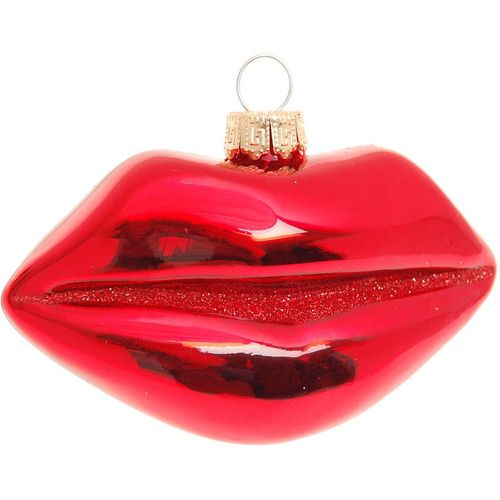 Christbaumschmuck KREBS GLAS LAUSCHA "Glasornament "Rote Lippen", Breite ca. 9 cm", rot, Glas, Weihnachtsbaumschmuck, Weihnachtsbaumschmuck Weihnachtsanhänger Weihnachtsbaumklammer Weihnachtsbaumschleife Weihnachtsbaumspitze, Weihnachtsdeko, Weihnachtsbaumkugel, Christbaumkugeln aus Glas