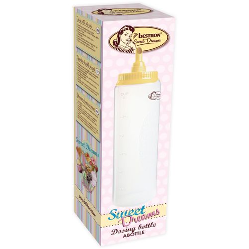 BESTRON Teigportionierer "ABOTTLEV", gelb, L:28,5cm, Teigportionierer, mit Skala, Teigdosierer für 700 ml