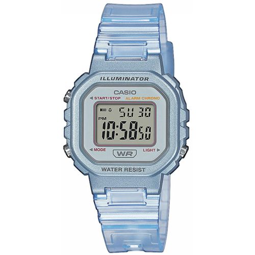 Chronograph, blau (hellblau (transparent)), CASIO TIMELESS COLLECTION, Armbanduhren, Kinder, Quarzuhr, Armbanduhr,Digitaluhr, Geschenkidee, Geburtstag, Schulanfang