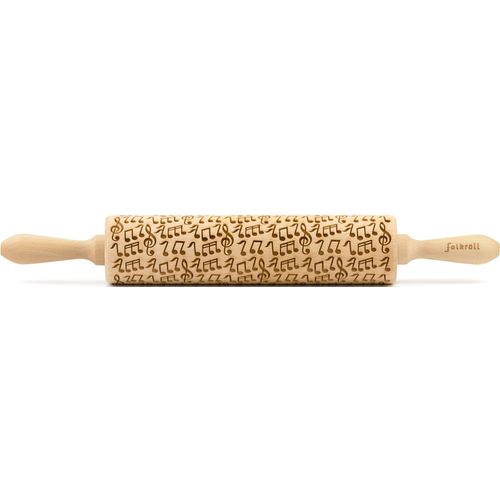 Teigroller FOLKROLL "3D-Motiv-Teigrolle", braun, L:43cm, Buchenholz, Teigroller, Musik