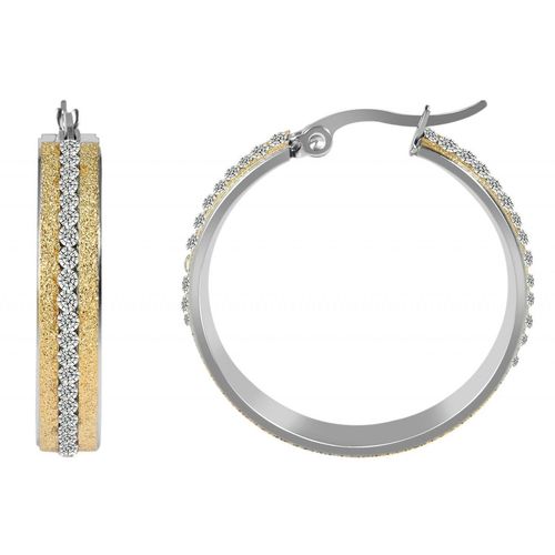Paar Creolen ADELIA´S, silber, Ohrringe, Damen, Damen, Edelstahl