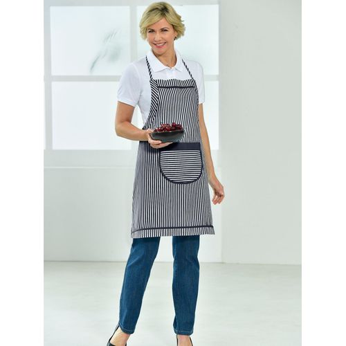 Kochschürze CLASSIC BASICS, Damen, blau (marine, gestreift), Baumwolle, Schürzen