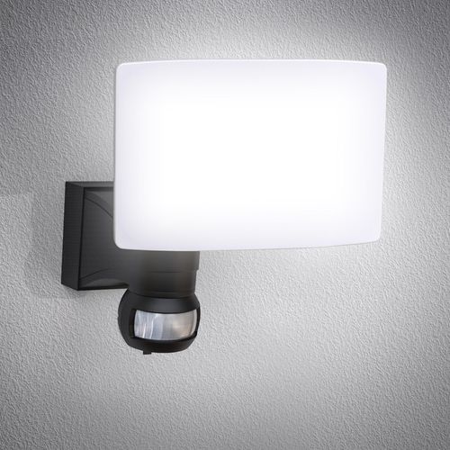LED Außen-Wandleuchte B.K.LICHT, schwarz, B:17,6cm H:18cm L:21,7cm, Lampen, Außenleuchte, Bewegungsmelder, schwenkbar, 20W 2.300 Lum. 4.000K, IP44