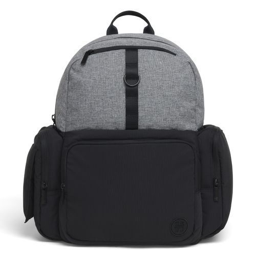 Wickeltasche HUGGIES BABYWEAR, Baby, grau (dunkelgrau heather), Canvas, Nylon, mehrfarbig, Taschen, inklusive Wickelunterlage, ohne abgebildete Accessories