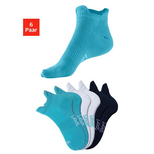 Sneakersocken BENCH., Herren, Gr. 43-46, bunt (2x türkis, 2x weiß, 2x schwarz), Baumwollmischung, unifarben, elastisch, Socken, mit feiner Mesh Konstruktion und Mittelfußgummi