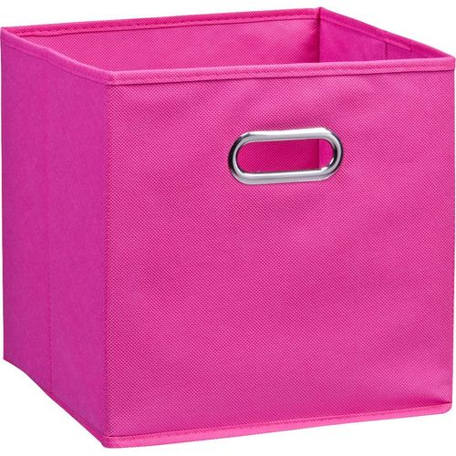Organizer ZELLER PRESENT, pink, B:32cm H:32cm T:32cm, Vlies, Metall, Aufbewahrungsboxen, Aufbewahrungsbox