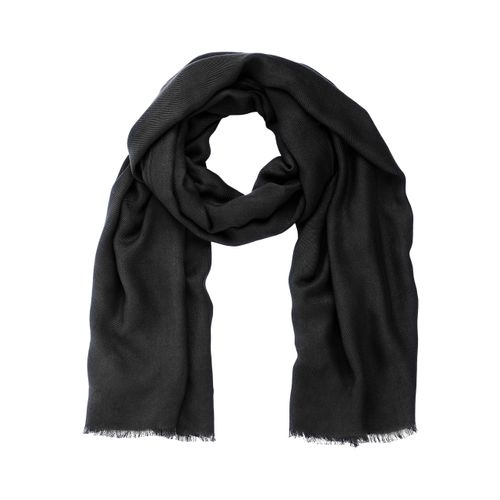 Schal LAURA SCOTT, Damen, schwarz, Web, Obermaterial: 100% Viskose, unifarben, casual, Modetücher, Schal-Tuch mit feinen Fransen - neue Farbe champagner