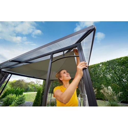 Sonnensegel KONIFERA, grau, B:300cm T:400cm, Polyester, Sonnensegel, BxT: 300x400 cm für Pavillon Barbados