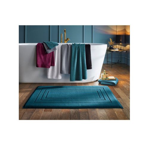 Badematte VOSSEN Gr. 2, blau (petrol), rechteckig (67cm x 120cm,, Badematten