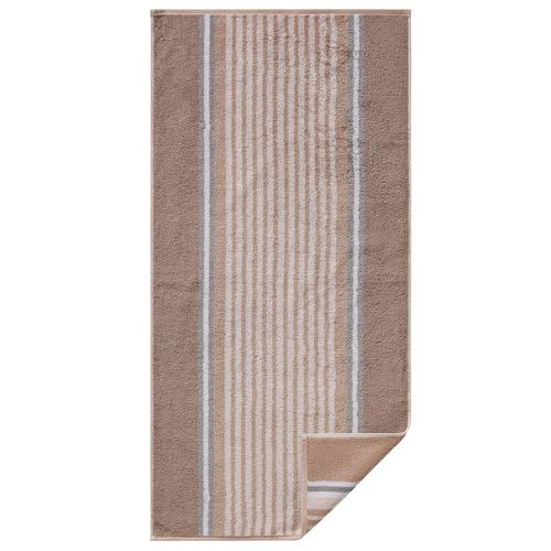 Handtuch CAWÖ Gr. 1, beige (beige, gestreift), B:50cm L:100cm, 100% Baumwolle, Handtücher (Packung)