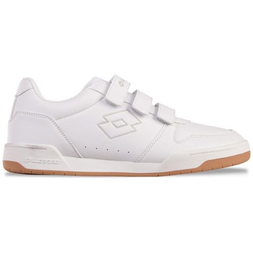 Sneaker LOTTO, Gr. 43, weiß (weiß, leuchtendesgrau), Synthetik, Kunstfaser, clean, sportlich, Schuhe, - mit drei praktischen Klettverschlüssen