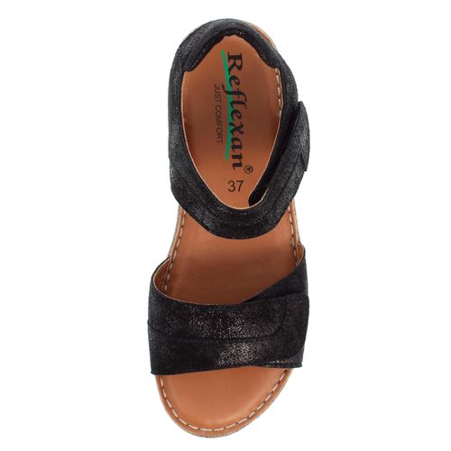 Sandale REFLEXAN, Damen, Gr. 37, schwarz, Nubukleder, sportlich, Schuhe