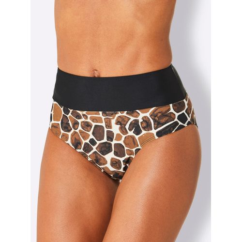 Bikini-Hose FEEL GOOD, Damen, Gr. 42, Normalgrößen, braun (schoko, champagner, bedruckt), Elasthan, Polyamid, Badehosen