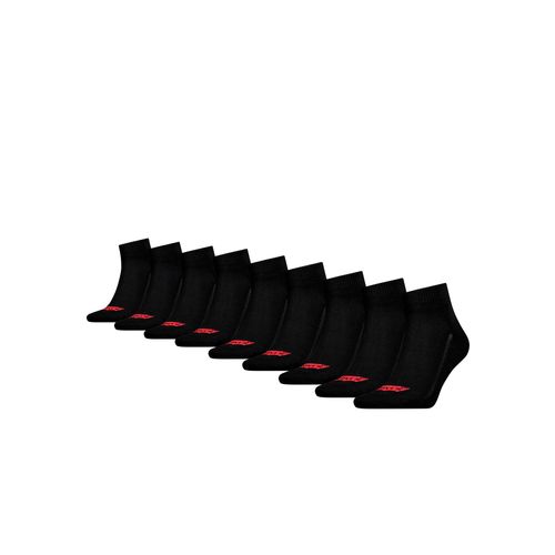 Kurzsocken LEVI'S, Herren, Gr. 43-46, schwarz, Baumwollmischung, unifarben mit Farbeinsatz, bedruckt, normal, Socken, mit breitem Logobund