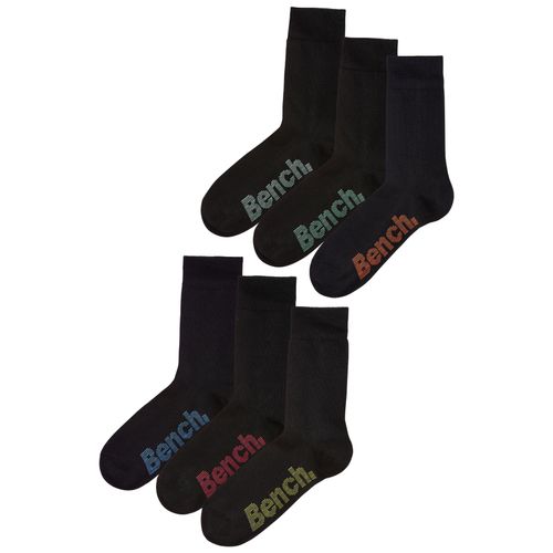Socken BENCH., Herren, Gr. 39-42, schwarz, Polyamid, Baumwolle, Elasthan, unifarben, elastisch, Socken Lange Socke Multipacks Socken Sockenbox Socken-Set Strümpfe Unterwäsche, mit verschiedenfarbigen Logos