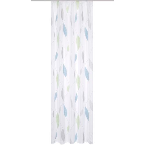 Gardine HEINE HOME Gr. 2, blau (blau, weiß), B:140cm H:175cm, Polyester, Gardinen